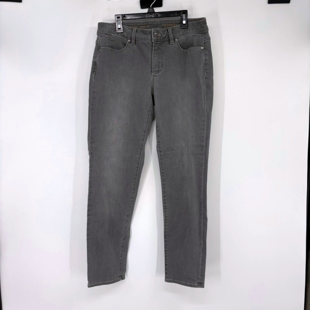 Talbots Jeans‎ Womens 6 Grey Signature Ankle Slim Straight Stretch Denim Pants